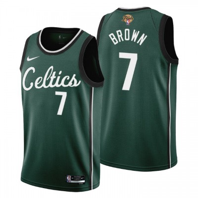 Nike Boston Celtics #7 Jaylen Brown Youth 2022 NBA Finals City Edition Jersey - Cherry Blossom Green